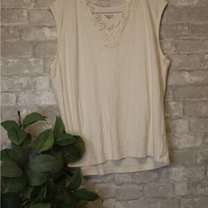 Sag Harbor Cream Floral Tank Top